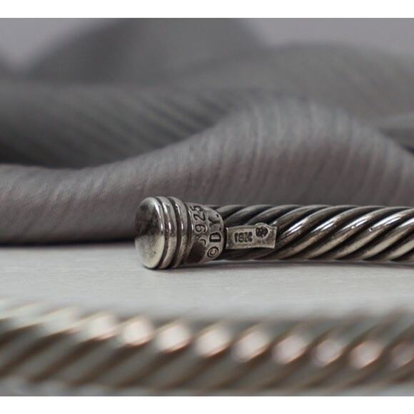 David Yurman 925 & 18k Diamond X Station Cuff Bracelet 29.2G/7.25in/4.9mm - Picture 6 of 7